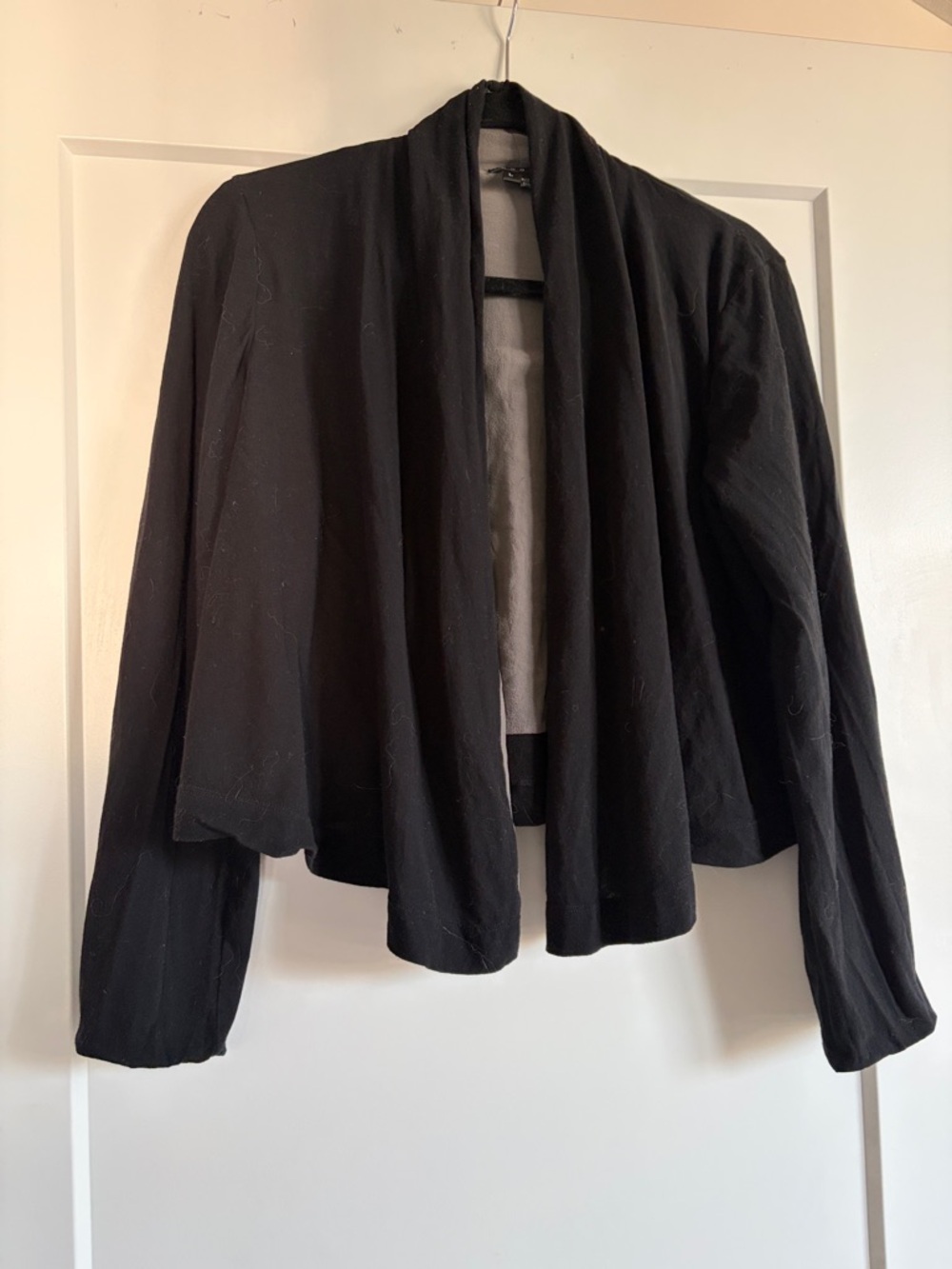 Theory reversible black/gray taupe blazer cardigan sz L